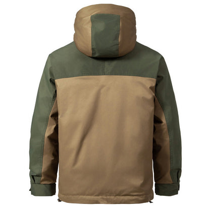 Functional double zipper casual cotton jacket for men