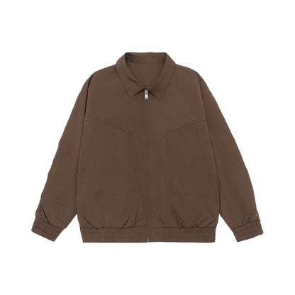 Solid Color Deconstructed Patchwork Basic Loose Versatile Workwear Jacket