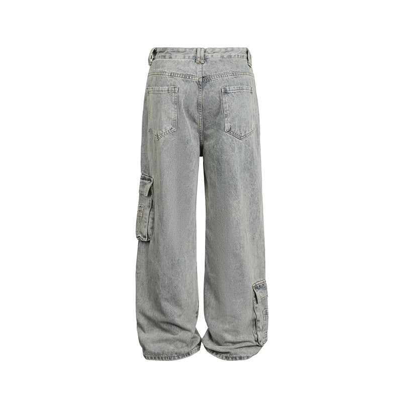 Heavyweight Patchwork Multi-Pocket Cargo Jeans